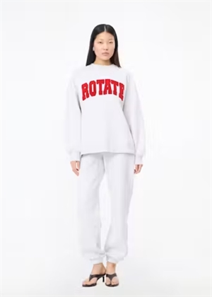 Iris heavy crewneck sweat Light Grey Melange/Red ROTATE